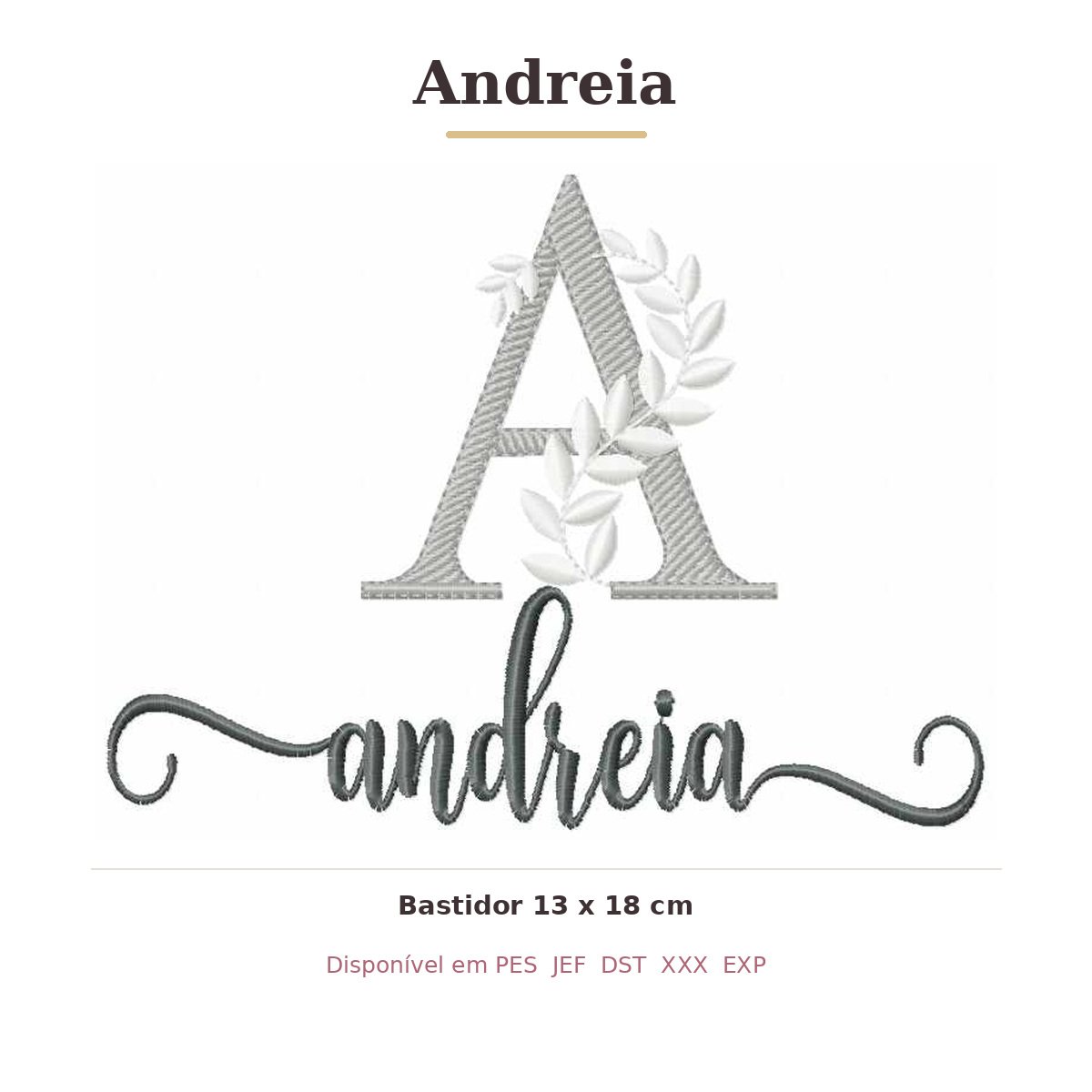 Matriz de Bordado Nome Andreia Ramos