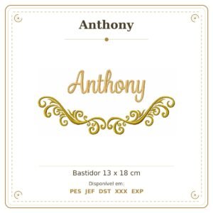 Matriz de Bordado Nome Anthony Arabesco 13x18