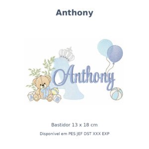 Matriz Nome Anthony Ursinho Com Balão e Coroa
