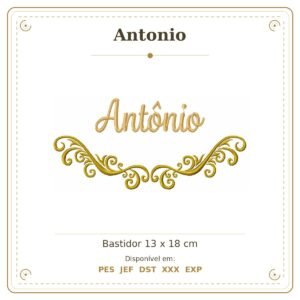Matriz de Bordado Nome Antonio Arabesco 13x18