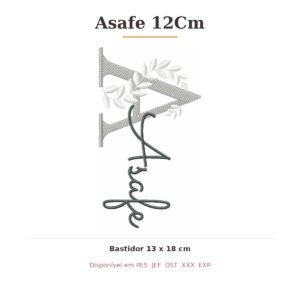 Matriz de Bordado Nome Asafe 12Cm Ramos