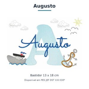 Matriz de Bordado Nome Augusto Marinheiro 13x18