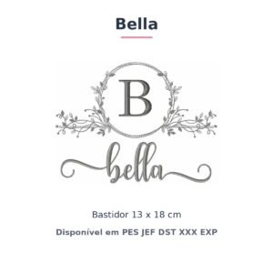 Matriz de Bordado Nome Bella Nobresa Ramo Delicado 13x18