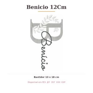 Matriz de Bordado Nome Benicio 12Cm Ramos