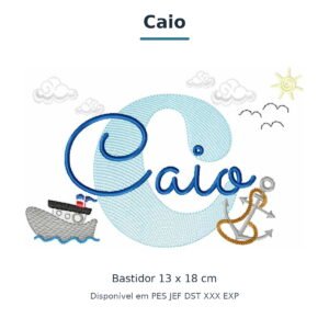 Matriz de Bordado Nome Caio Marinheiro 13x18
