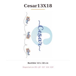 Matriz de Bordado Nome Cesar Aviador 13x18