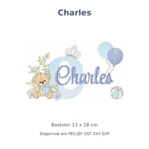 Matriz Nome Charles Ursinho Com Balão e Coroa