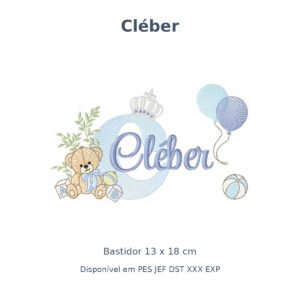 Matriz Nome Cléber Ursinho Com Balão e Coroa