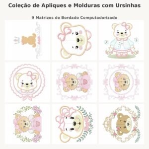 Coleção de Apliques e Molduras com Ursinhas