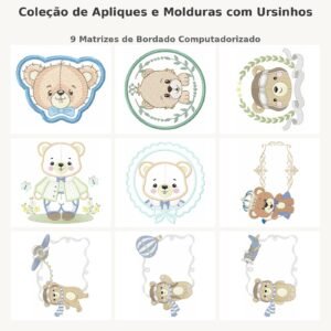 Coleção de Apliques e Molduras com Ursinhos