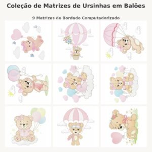 Coleção de Matrizes de Ursinhas em Balões