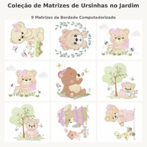 Coleção de Matrizes de Ursinhas no Jardim