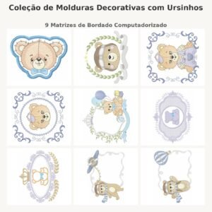 Coleção de Molduras Decorativas com Ursinhos