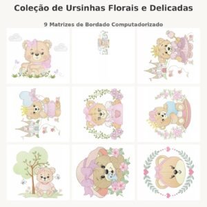 Coleção de Ursinhas Florais e Delicadas
