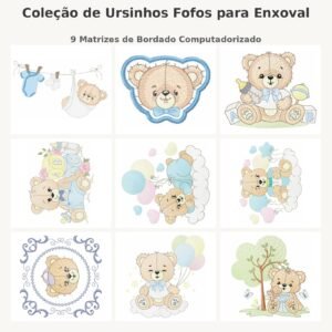 Coleção de Ursinhos Fofos para Enxoval
