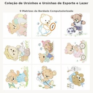 Coleção de Ursinhos e Ursinhas de Esporte e Lazer