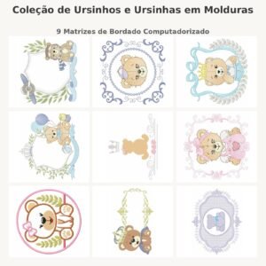 Coleção de Ursinhos e Ursinhas em Molduras