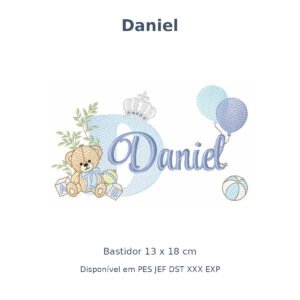 Matriz Nome Daniel Ursinho Com Balão e Coroa