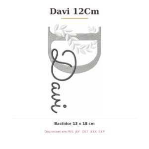 Matriz de Bordado Nome Davi 12Cm Ramos
