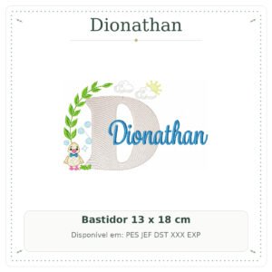 Matriz de Bordado Nome Dionathan Patinho Baby 13x18