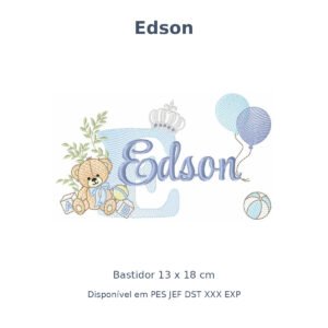 Matriz Nome Edson Ursinho Com Balão e Coroa