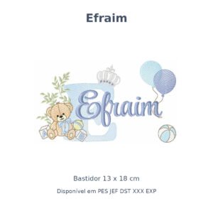 Matriz Nome Efraim Ursinho Com Balão e Coroa