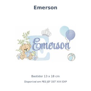 Matriz Nome Emerson Ursinho Com Balão e Coroa