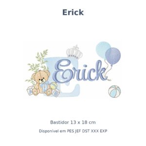 Matriz Nome Erick Ursinho Com Balão e Coroa