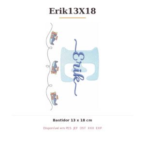 Matriz de Bordado Nome Erik Aviador 13x18