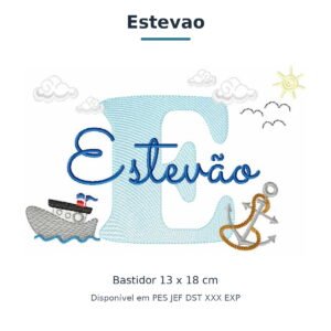 Matriz de Bordado Nome Estevao Marinheiro 13x18