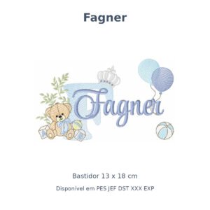 Matriz Nome Fagner Ursinho Com Balão e Coroa