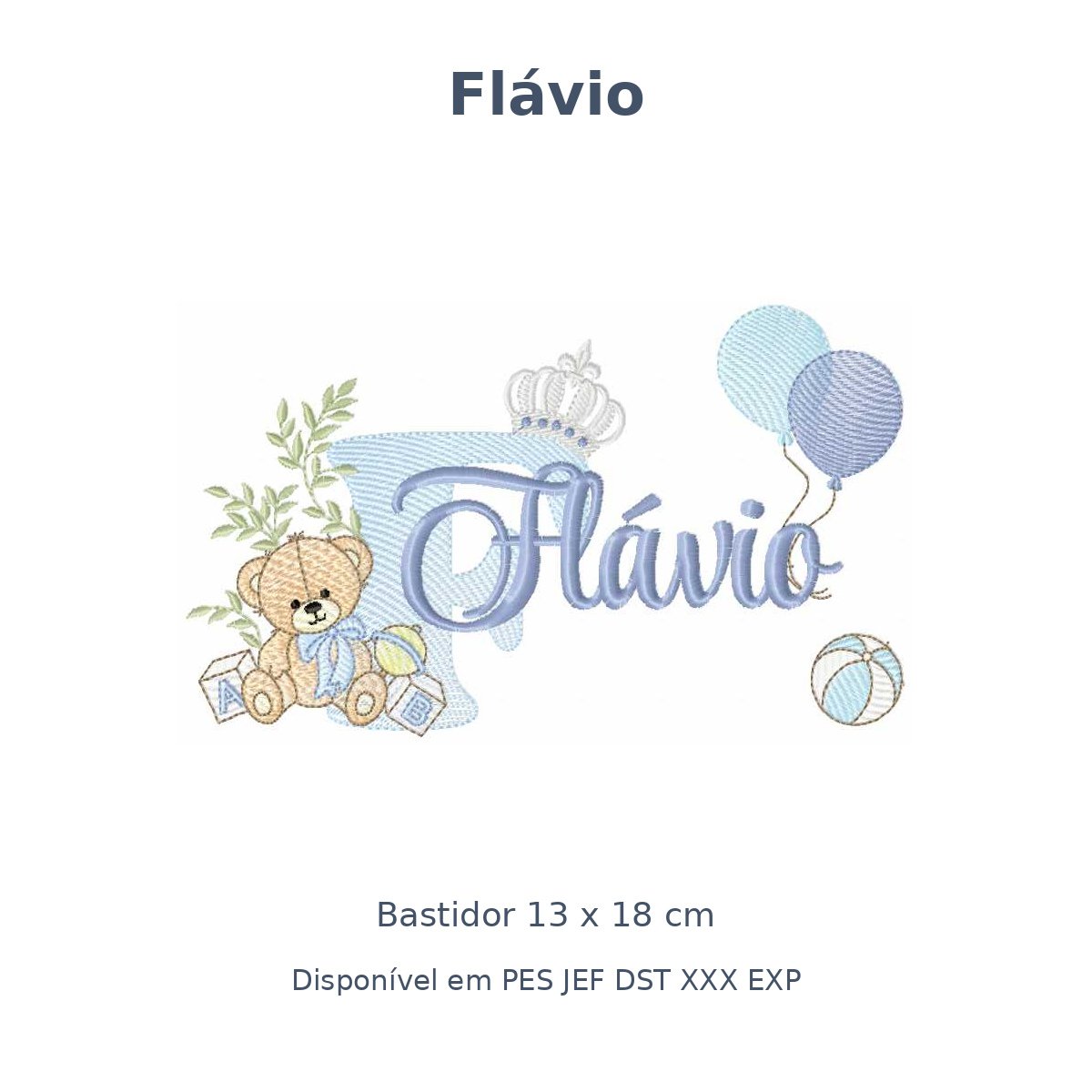 Matriz Nome Flávio Ursinho Com Balão e Coroa