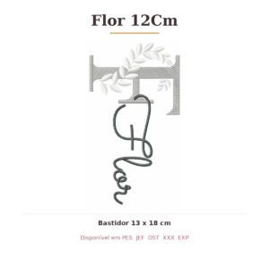 Matriz de Bordado Nome Flor 12Cm Ramos