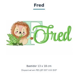 Matriz de Bordado Nome Fred Leão Safari 13x18