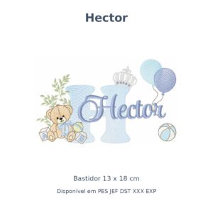 Matriz Nome Hector Ursinho Com Balão e Coroa