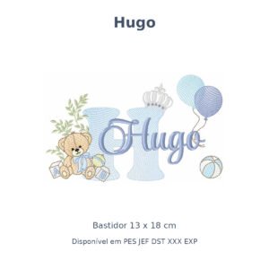 Matriz Nome Hugo Ursinho Com Balão e Coroa
