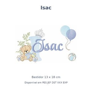 Matriz Nome Isac Ursinho Com Balão e Coroa