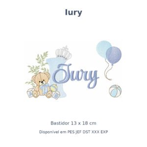 Matriz Nome Iury Ursinho Com Balão e Coroa