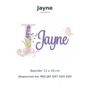 Matriz de Bordado Nome Jayne Lavanda 13x18
