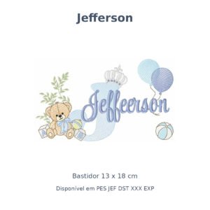 Matriz Nome Jefferson Ursinho Com Balão e Coroa
