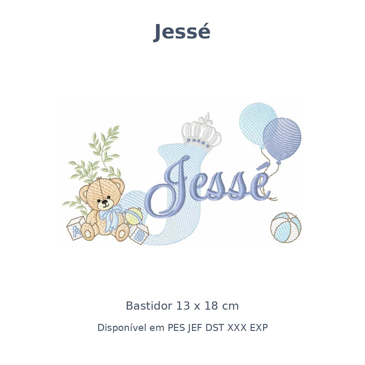 Matriz Nome Jessé Ursinho Com Balão e Coroa
