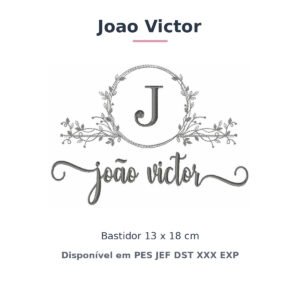 Matriz de Bordado Nome Joao Victor Nobresa Ramo Delicado 13x18