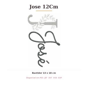 Matriz de Bordado Nome Jose 12Cm Ramos