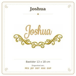 Matriz de Bordado Nome Joshua Arabesco 13x18