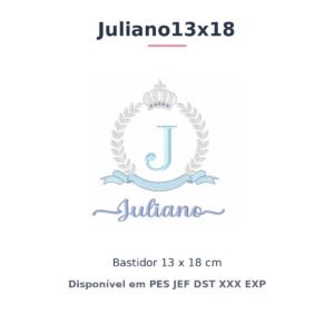 Matriz de Bordado Nome Juliano Coroa 13x18