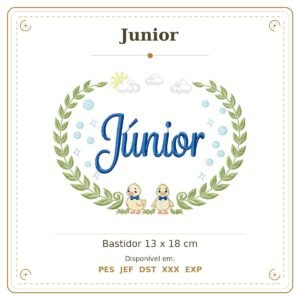 Matriz de Bordado Nome Junior Patinhos Meninos 13x18