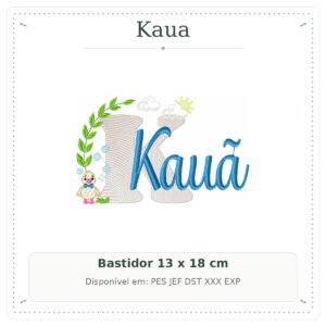 Matriz de Bordado Nome Kaua Patinho Baby 13x18