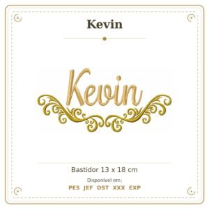 Matriz de Bordado Nome Kevin Arabesco 13x18