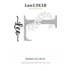 Matriz de Bordado Nome Leo13X18 Ramos