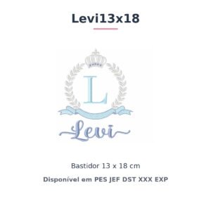 Matriz de Bordado Nome Levi Coroa 13x18